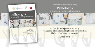 Psihologija u promociji i za&scaron;titi ljudskih prava - poziv na predstavljanje zbornika - 10.12.25.