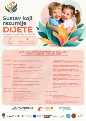 Suvremeni izazovi mentalnog zdravlja i dobrobiti u odgoju i obrazovanju - najava okruglog stola u Rijeci
