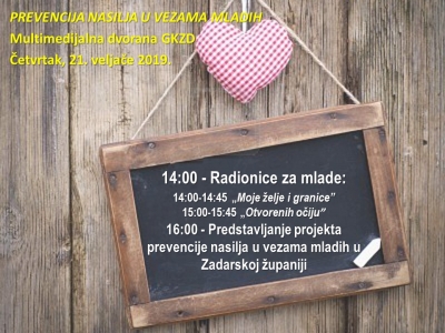 12. Tjedan psihologije u Zadru - radionice o prevenciji nasilja u vezama mladih i predstavljanje projekta