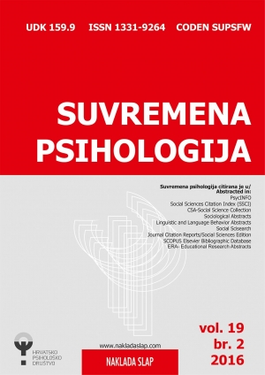 Suvremena psihologija - objavljen je novi broj časopisa Vol. 19, br.2 2016.