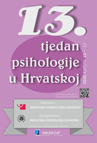 13. tjedan psihologije u Hrvatskoj - 17. - 23. veljače 2020.