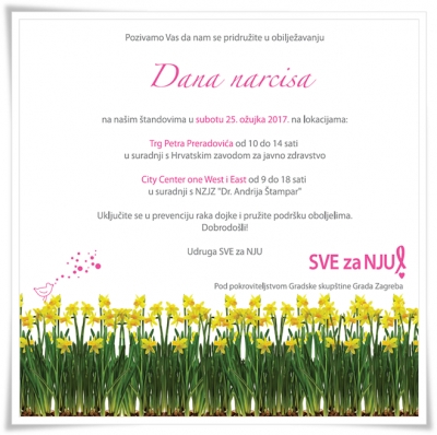 Sekcija za zdravstvenu psihologiju i Udruga Sve za nju pozivaju na Dan narcisa