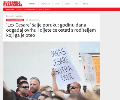 Stručnjaci Poliklinike za za&scaron;titu djece i mladih Grada Zagreba - o slučaju "lex cesare" - pi&scaron;e Slobodna Dalmacija