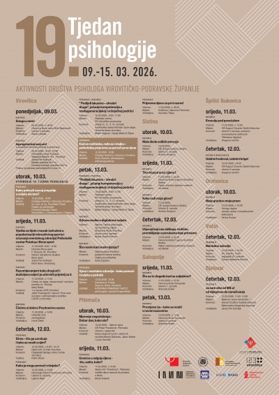 Dru&scaron;tvo psihologa Virovitičko-podravske županije - u 19. Tjednu psihologije