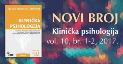 Novi broj časopisa Klinička psihologija - Vol. 10. br. 1-2, 2017