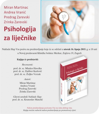 Psihologija za lliječnike - Naklada Slap poziva na predstavljanje nove knjige