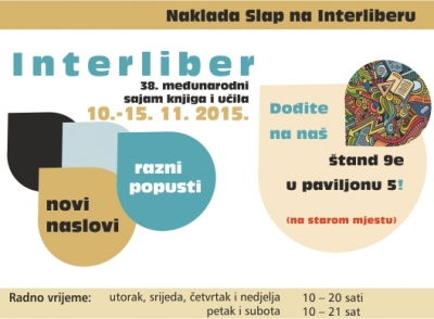 Naklada Slap na Interliberu - prigodni popusti - uz svaku knjigu dar