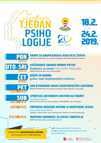 12. Tjedan psihologije - Svjetovali&scaron;te Lanterna - Makarska