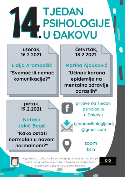 14. Tjedan psihologije u Đakovu - sjajne go&scaron;će, aktualne teme!