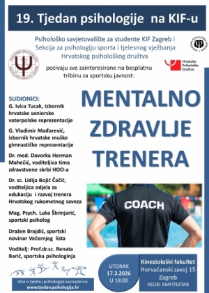 Sekcija za psihologiju sporta i tjelesnog vježbanja - u 19. Tjednu psihologije