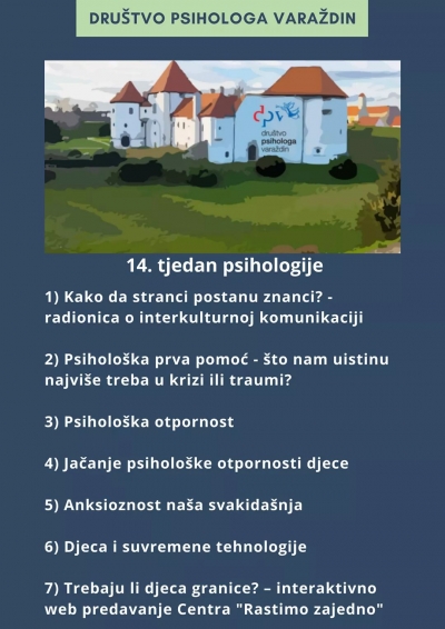 Dru&scaron;tvo psihologa Varaždin - program 14. Tjedna psihologije