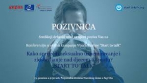 Kako spriječiti seksualno uznemiravanje i zlostavljanje nad djecom u športu? Start to talk - u Zagrebu