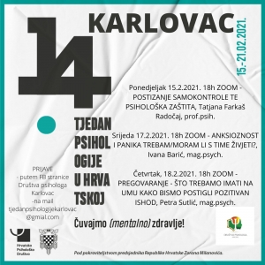 Društvo psihologa Karlovac - u 14. Tjednu psihologije