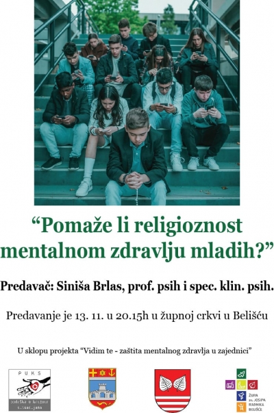 O povezanosti religioznosti i mentalnog zdravlja mladih - najava predavanja u Beli&scaron;ću